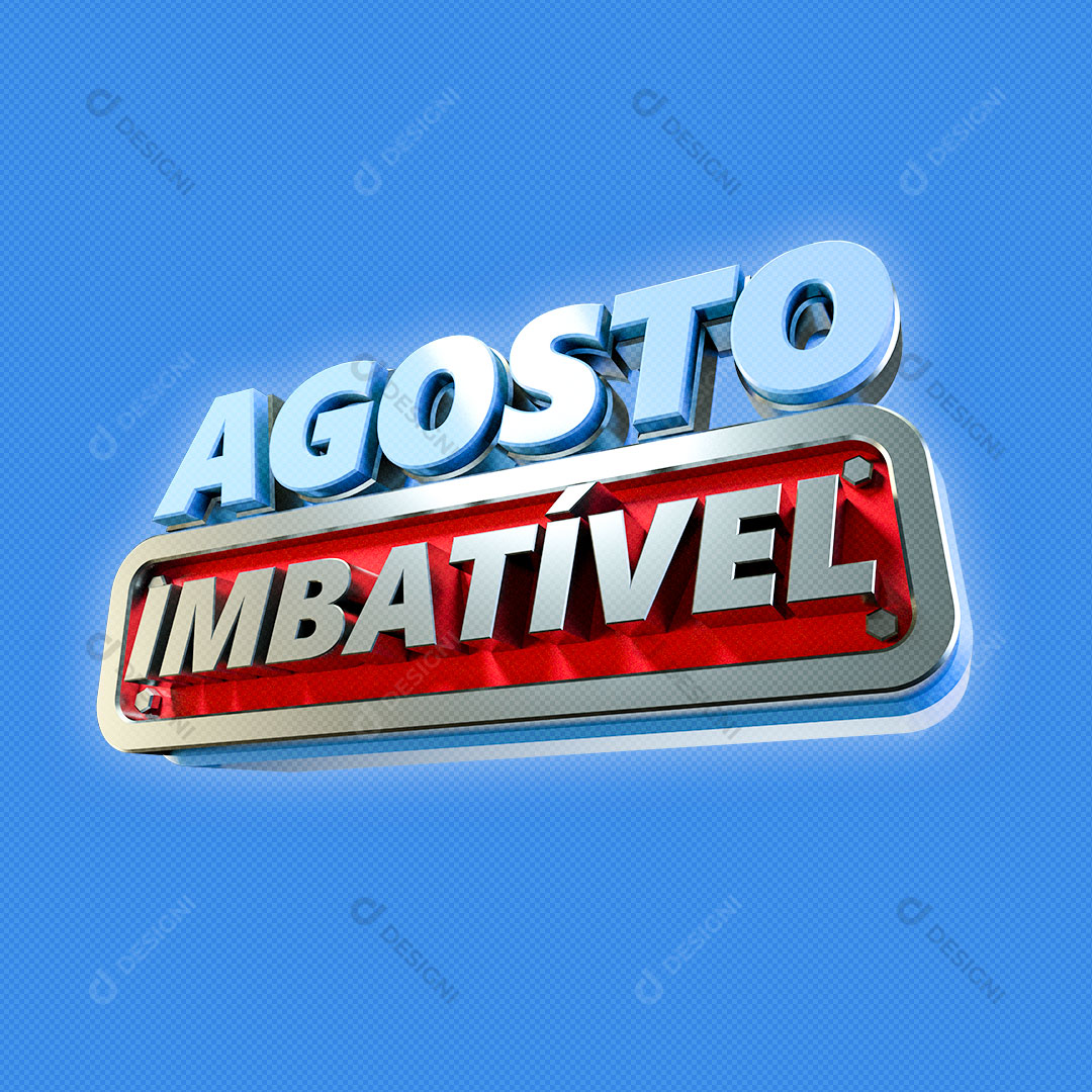 Agosto Imbatível Selo 3D Para Composição PNG Transparente