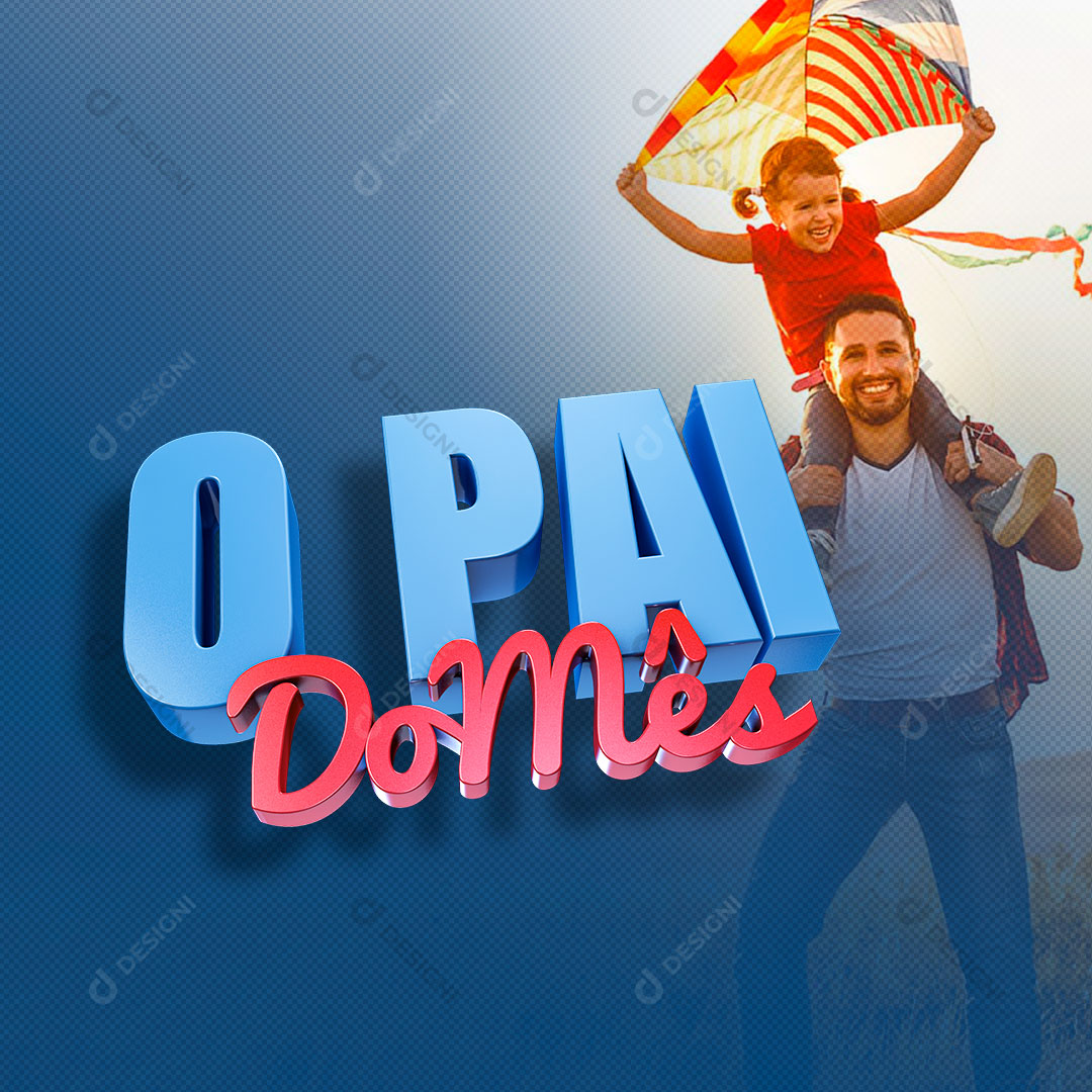 O Pai do Mês Selo 3D Para Composição PNG Transparente