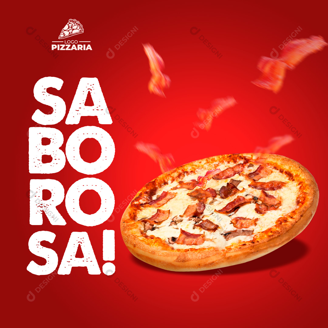 Pizza Saborosa Pizzarias Social Media PSD Editável