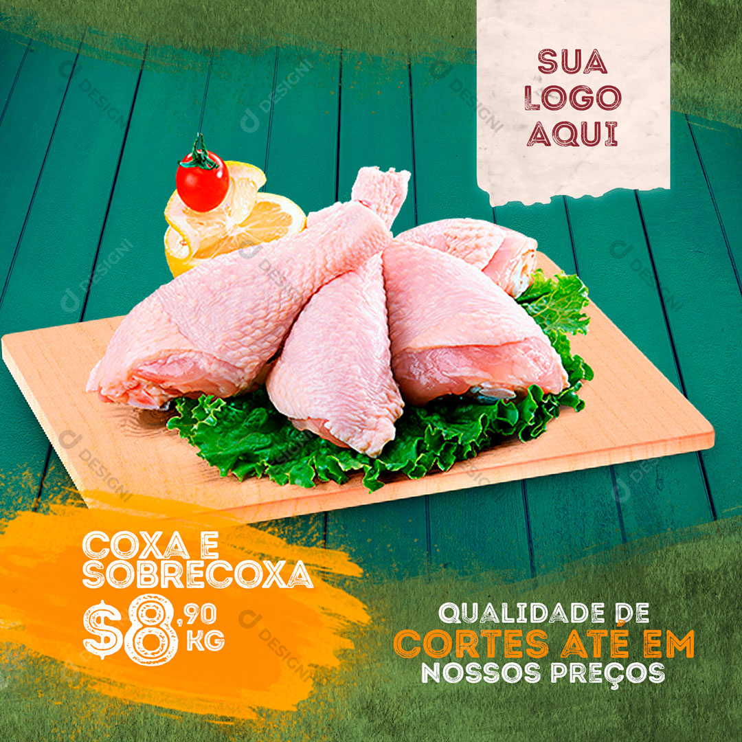 Promoção Coxa e Sobrecoxa Social Media PSD Editável