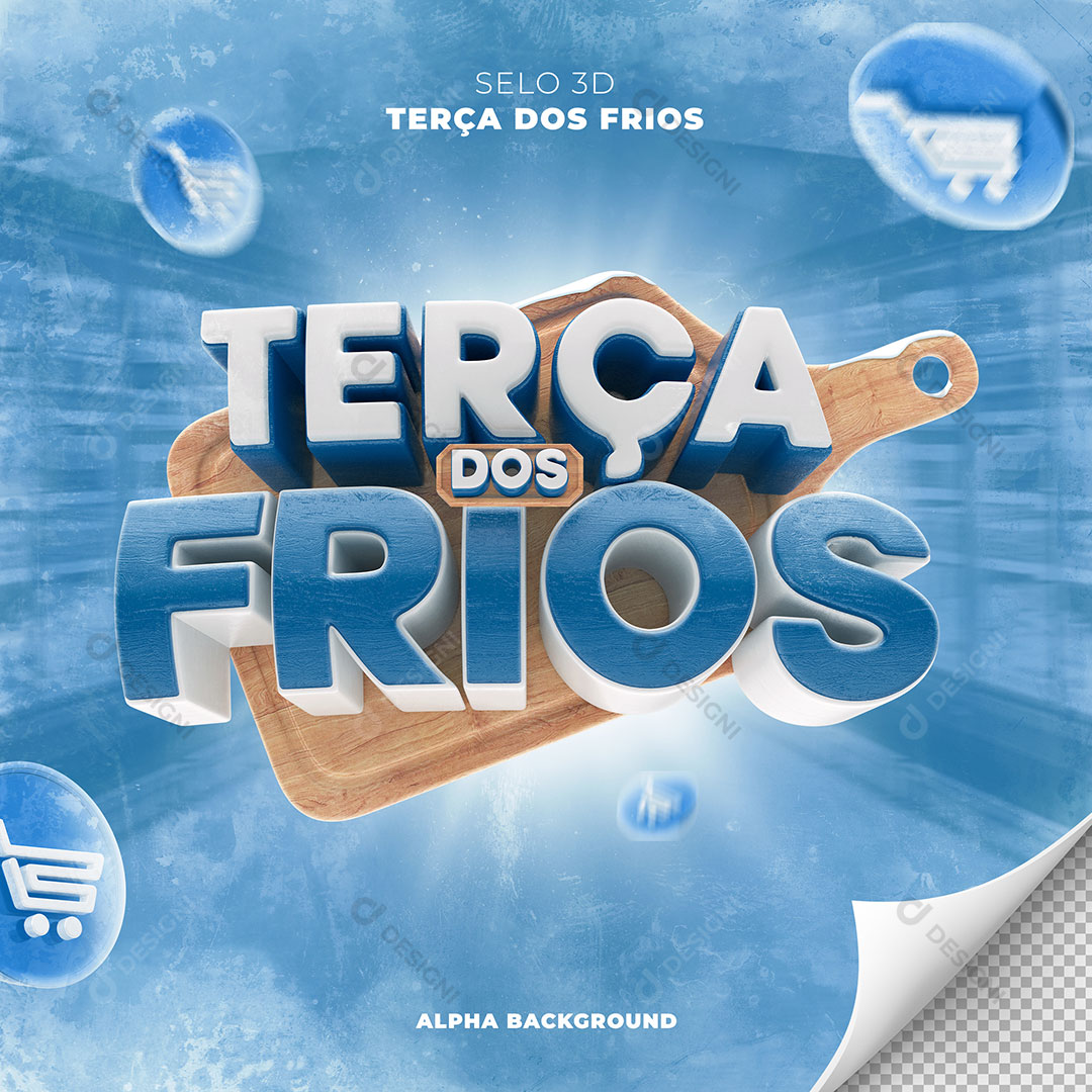 Terça dos Frios Selo 3D Para Composição PSD Editável