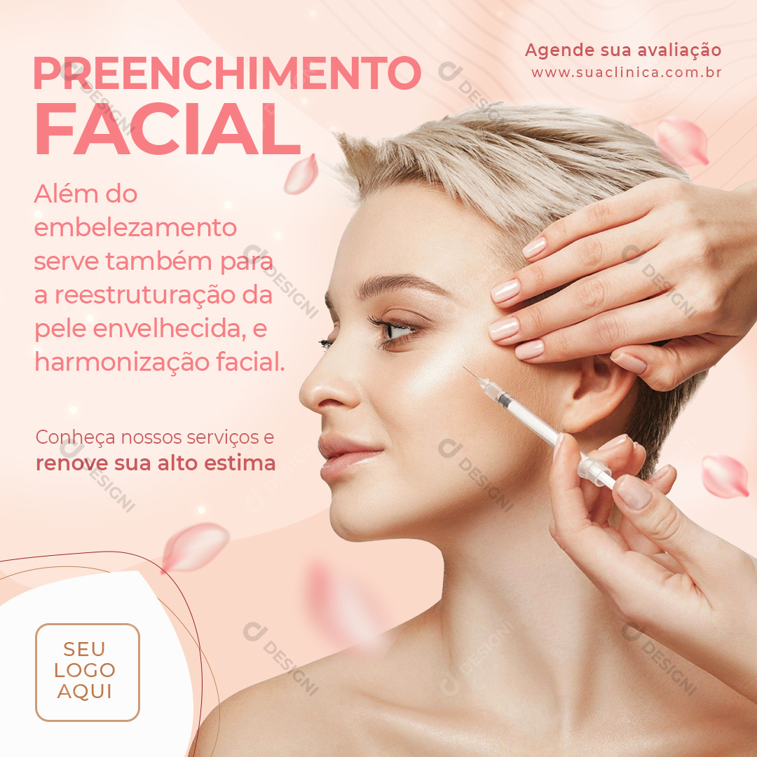Preenchimento Facial Social Media PSD Editável