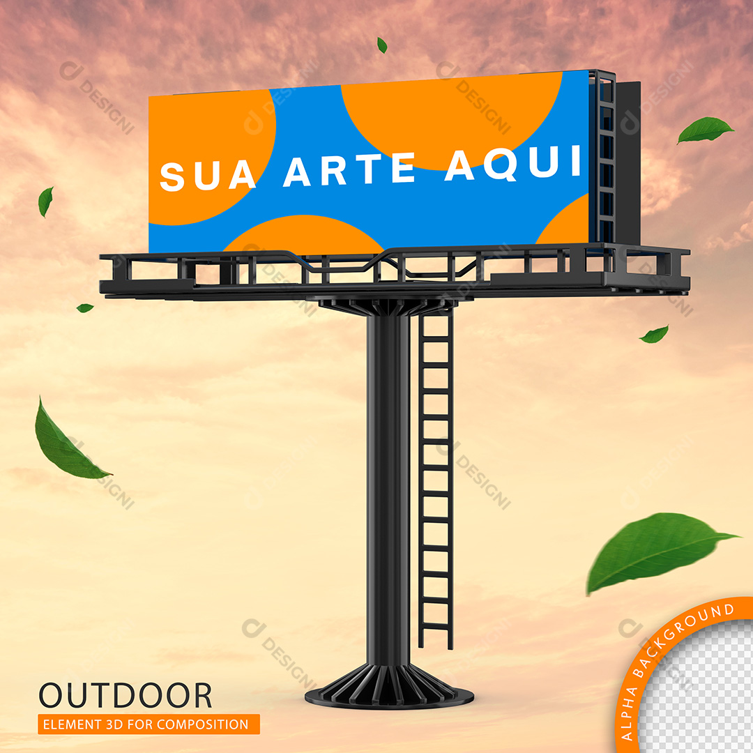Mockup Outdoor Apresentação de Arte PSD