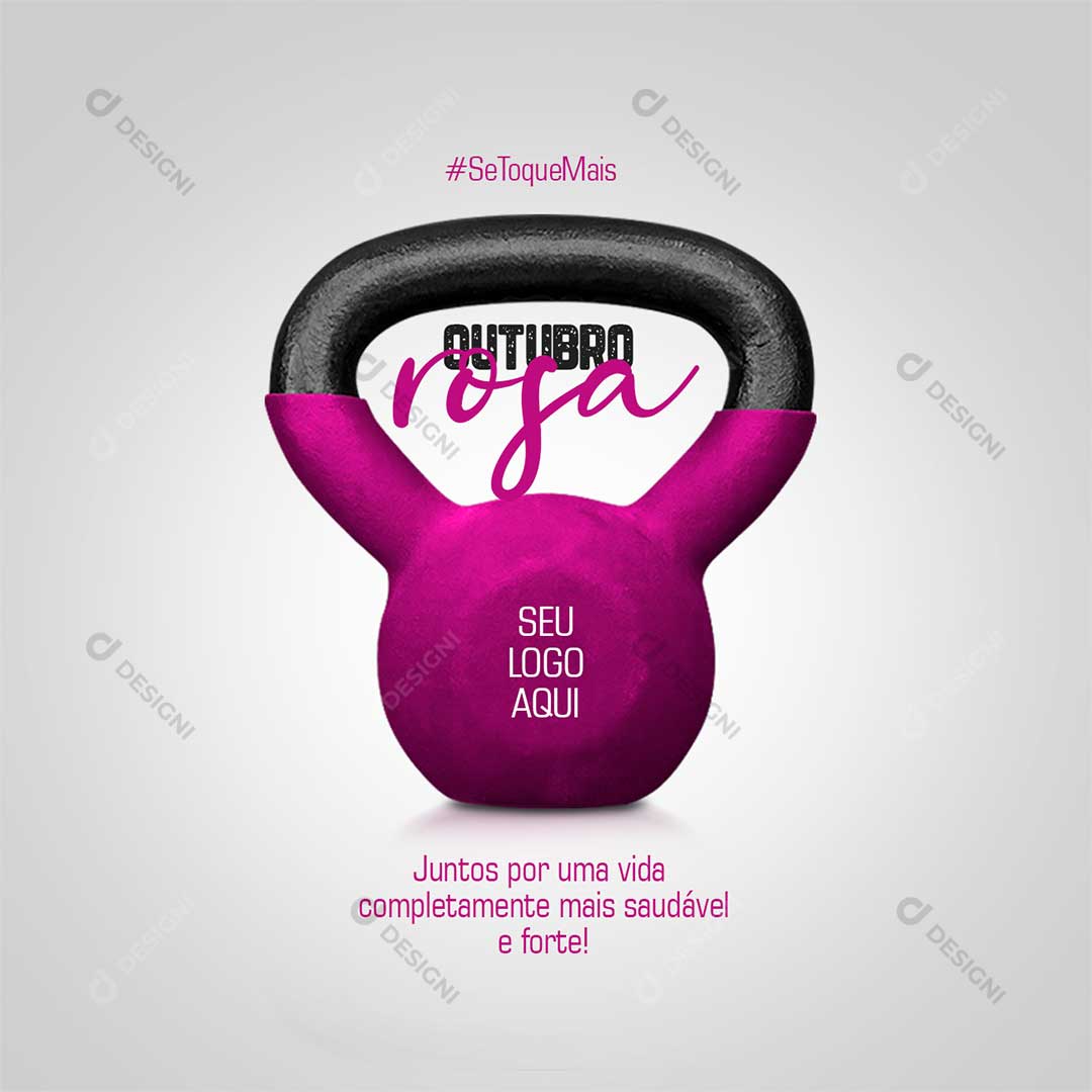 Post Academia Outubro Rosa Social Media PSD Editável