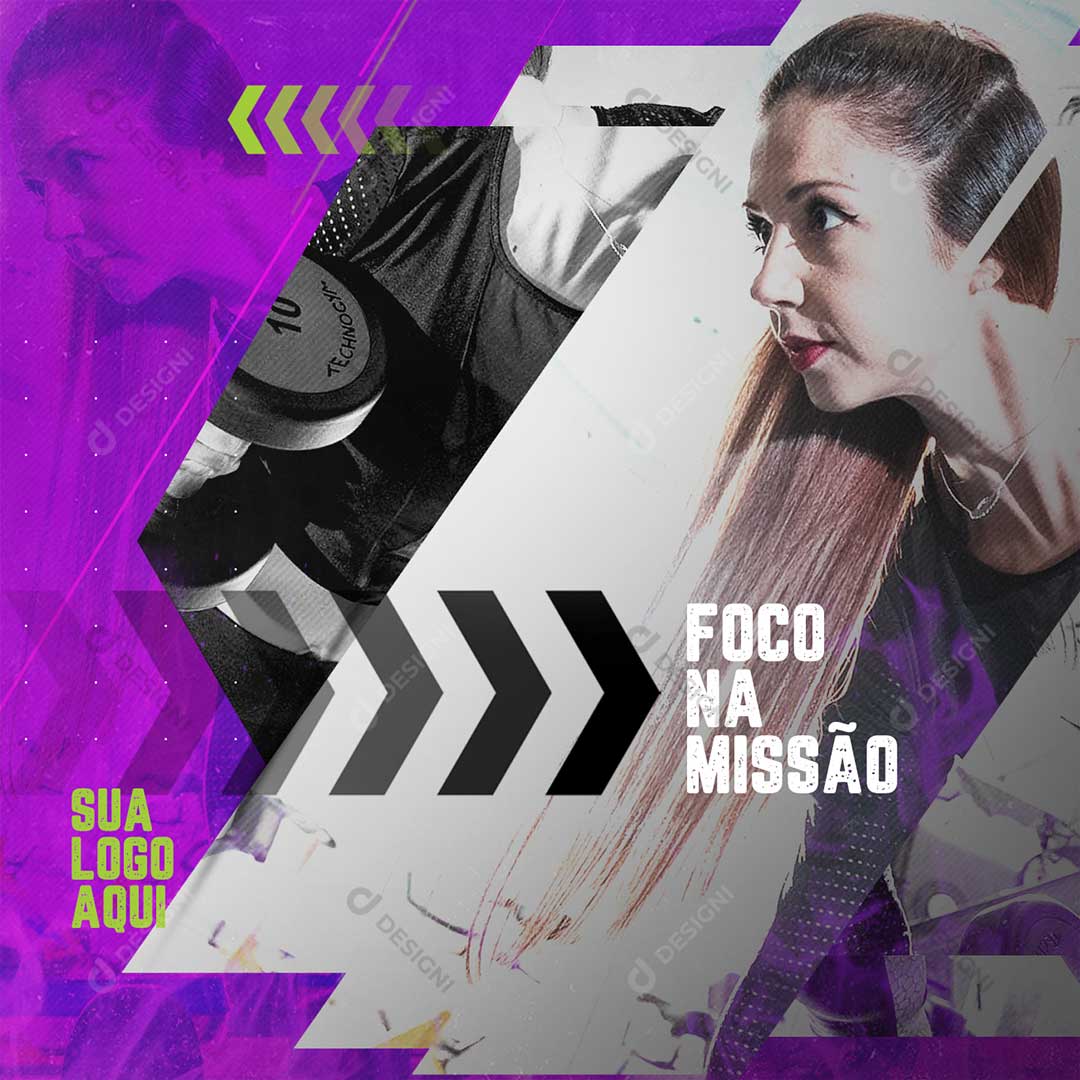 Post Academia Foco na Missão Social Media PSD Editável