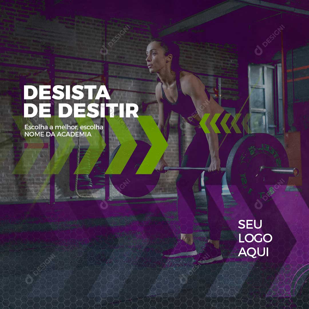 Post Academia Desista de Desistir Social Media PSD Editável