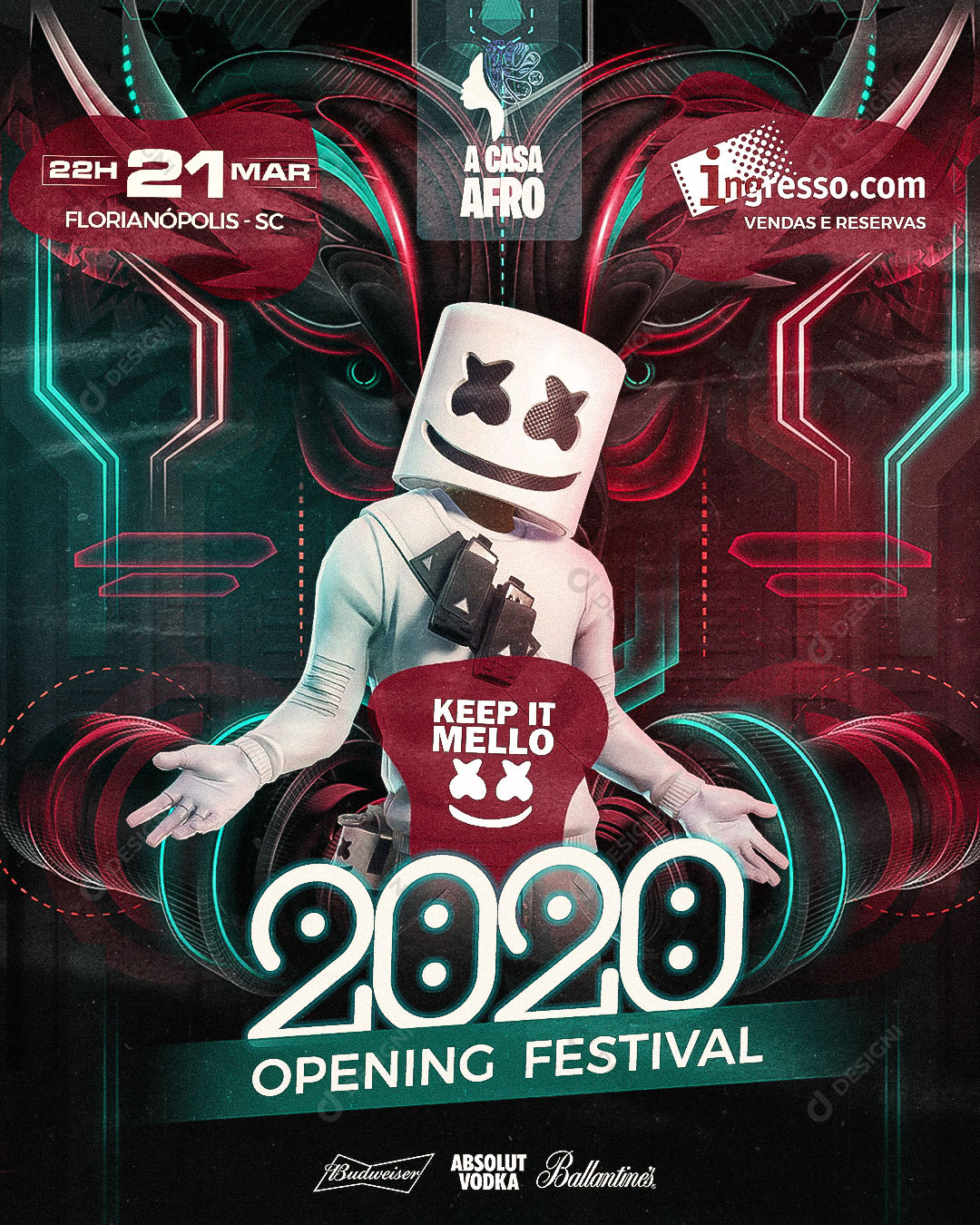 Flyer Show Evento Artista Marshmello Social Media PSD Editável