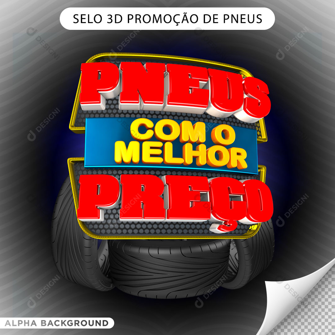 Pneus Com o Melhor Preço Selo 3D Para Composição PNG Transparente