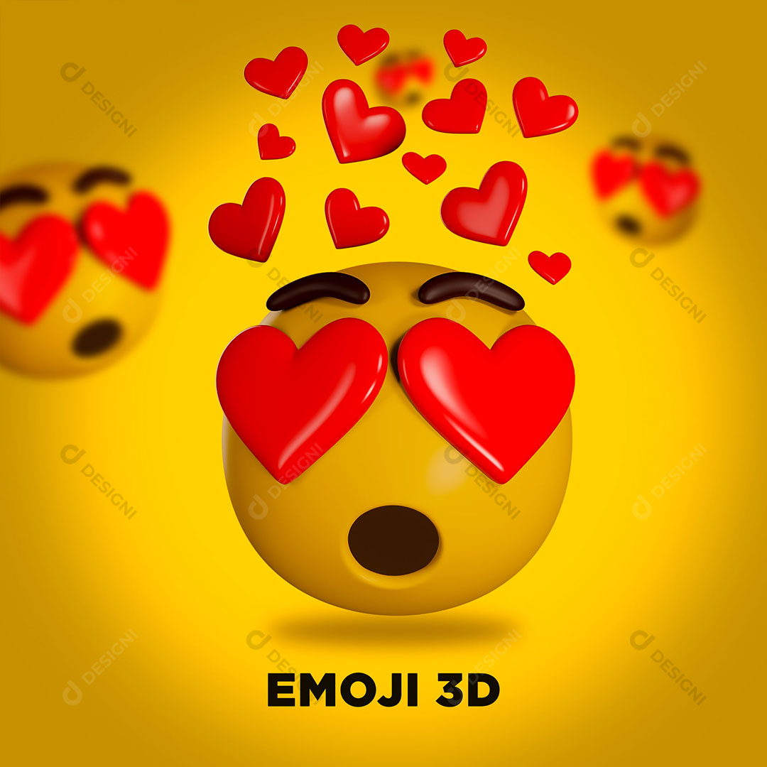 Emoji 3D Elemento Para Composição Redes Sociais PSD Editável