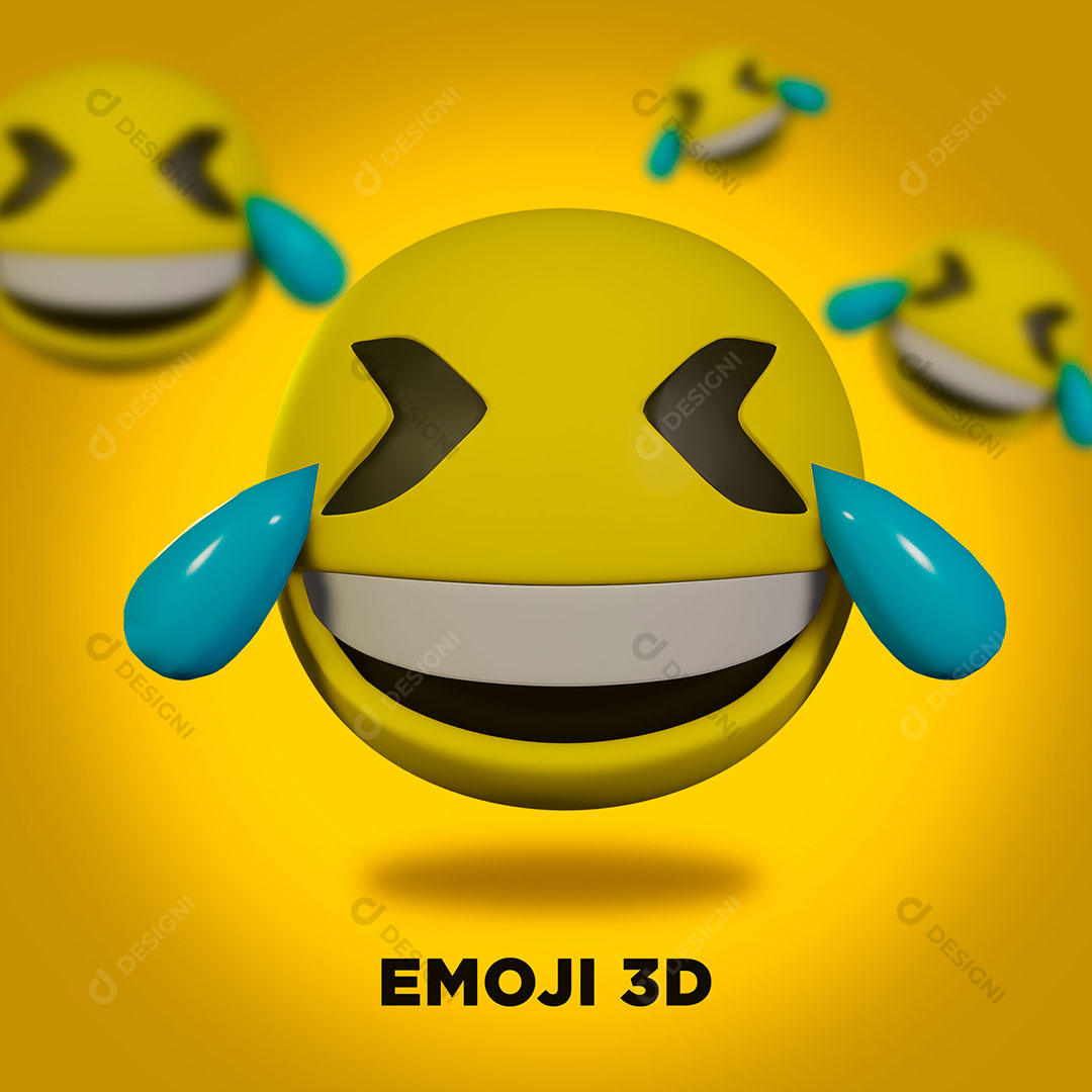 Emoji 3D Sorrindo Elemento Para Composição PSD
