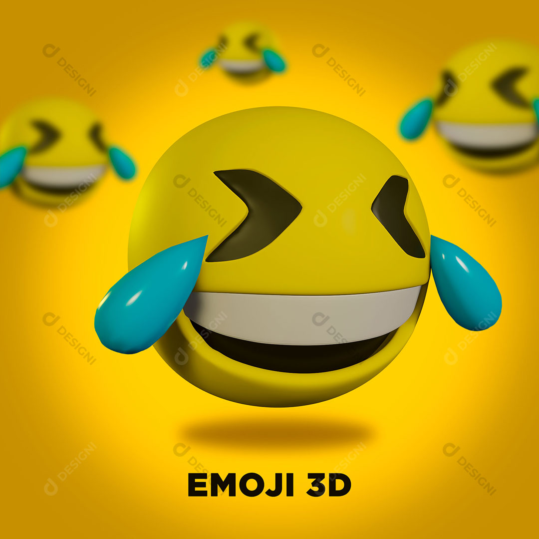 Emoji 3D Sorrindo Elemento Para Composição PSD