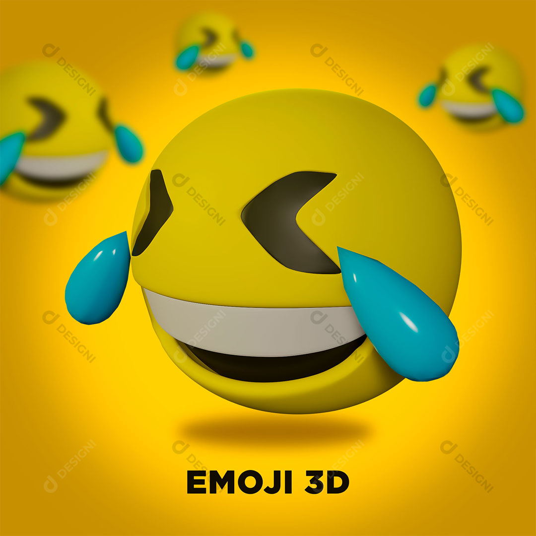 Emoji 3D Sorrindo Elemento Para Composição PSD