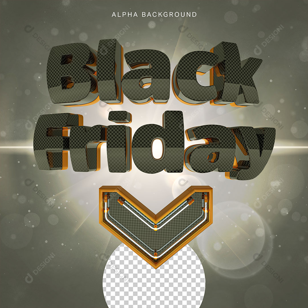 Black Friday Selo 3D Elemento Para Composição PSD