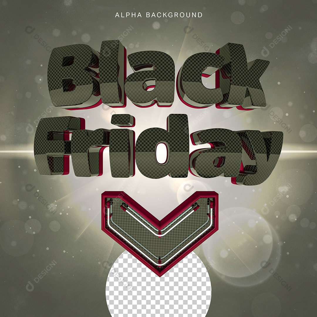 Black Friday Selo 3D Elemento Para Composição PSD
