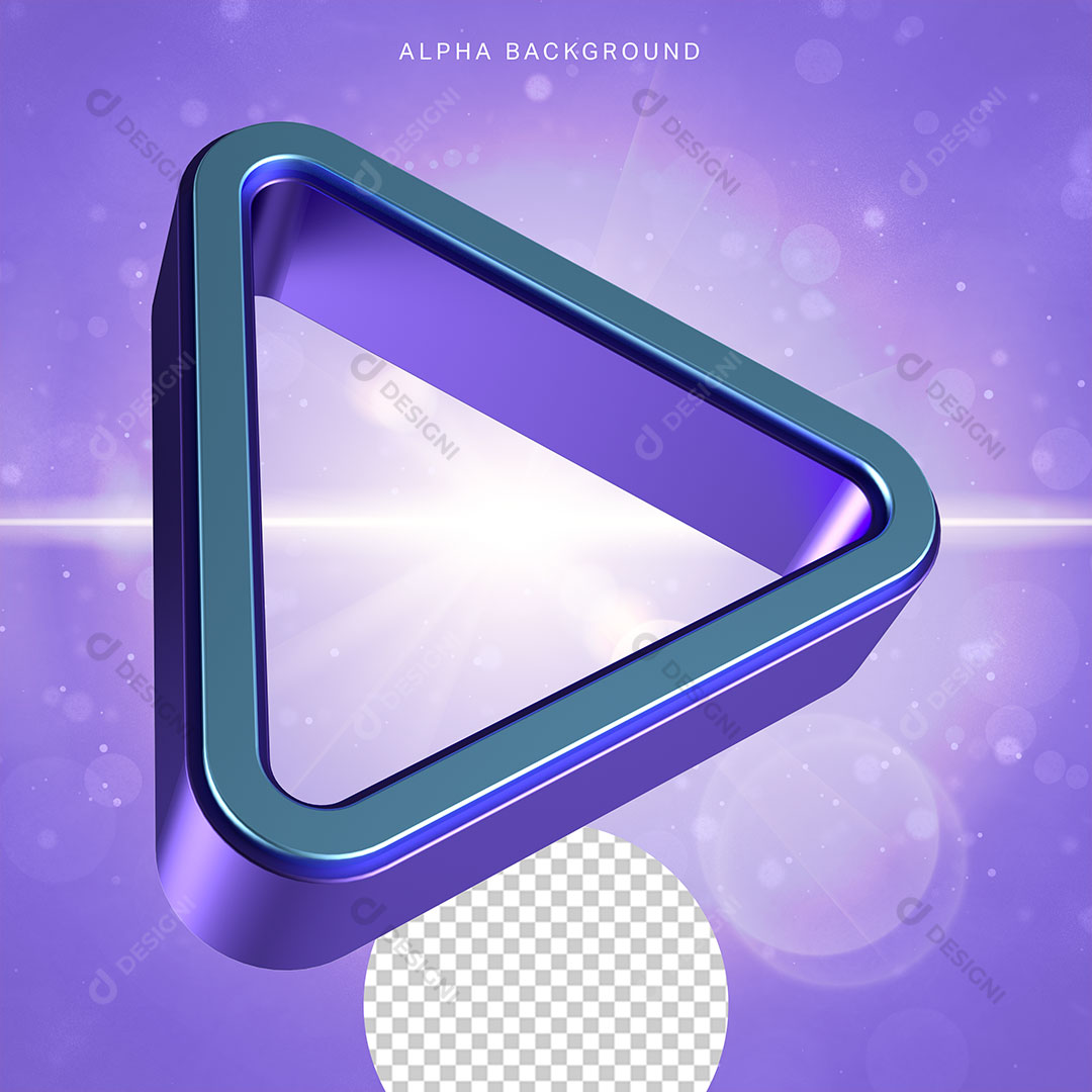 Elemento Triangular Play 3D Para Composição PSD