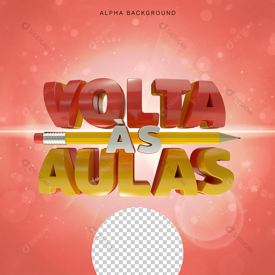 Volta às Aulas Selo 3D Para Composição PSD