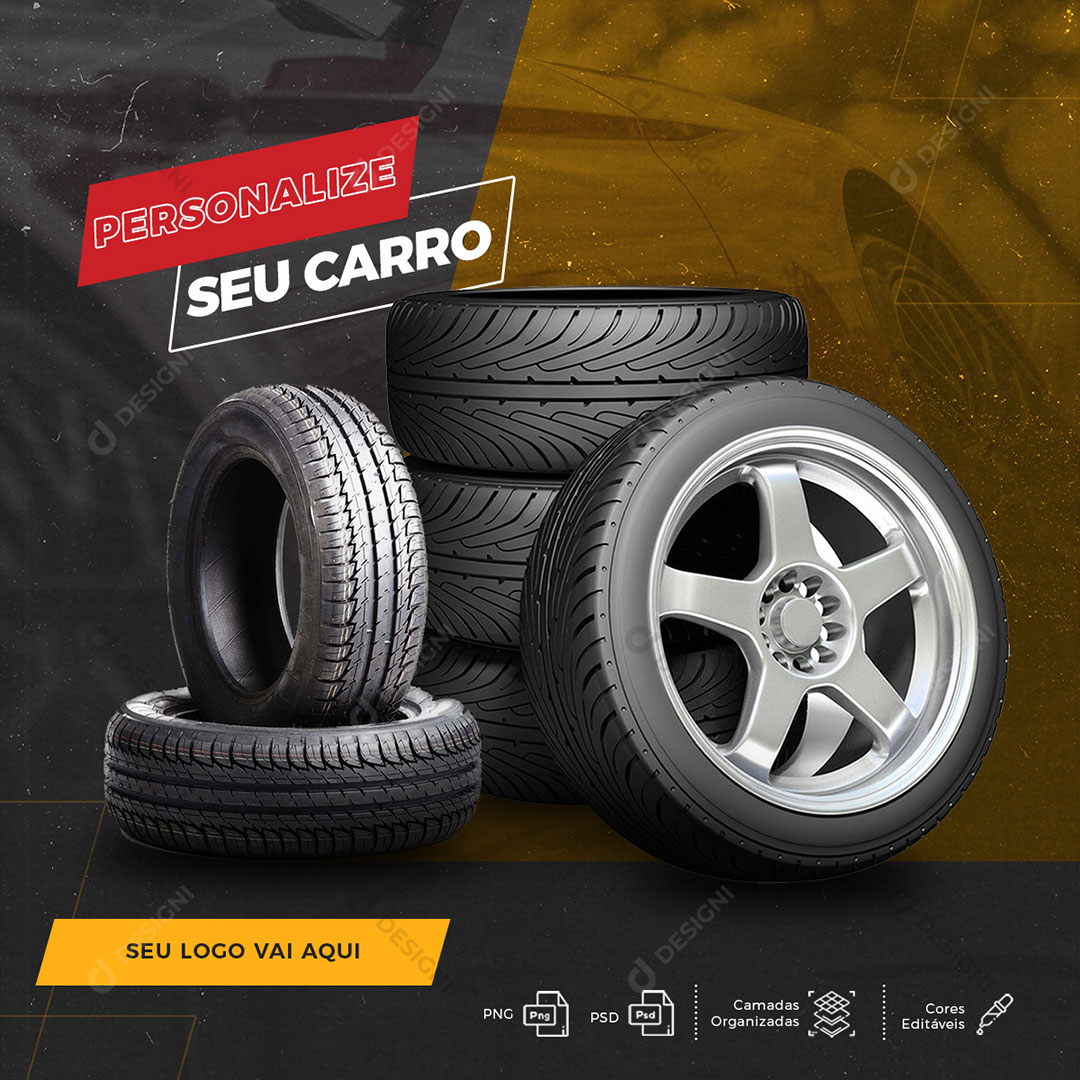 Post Feed Personalize Seu Carro Social Media PSD Editável