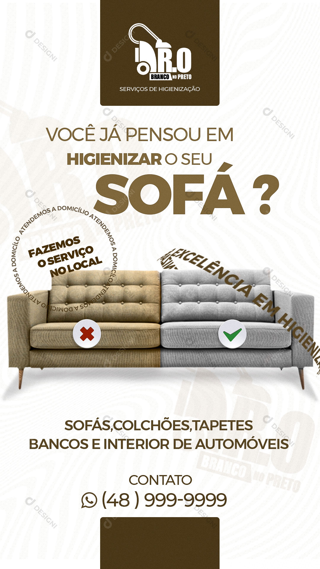 Você já Pensou em Higienizar o Seu Sofá Social Media PSD Editável