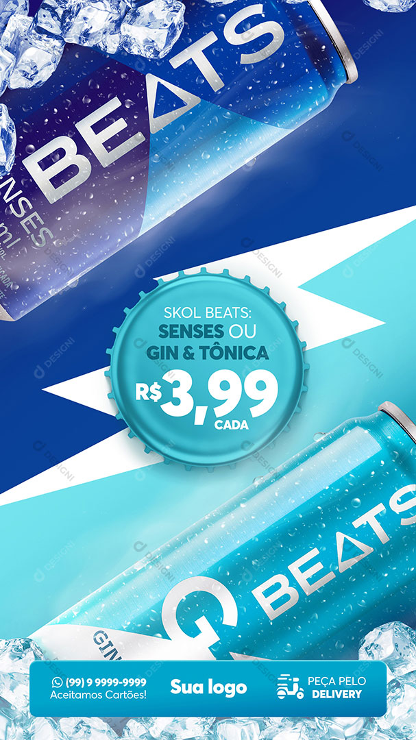 Cerveja Skol Beats Social Media PSD Editável Bares Bebidas