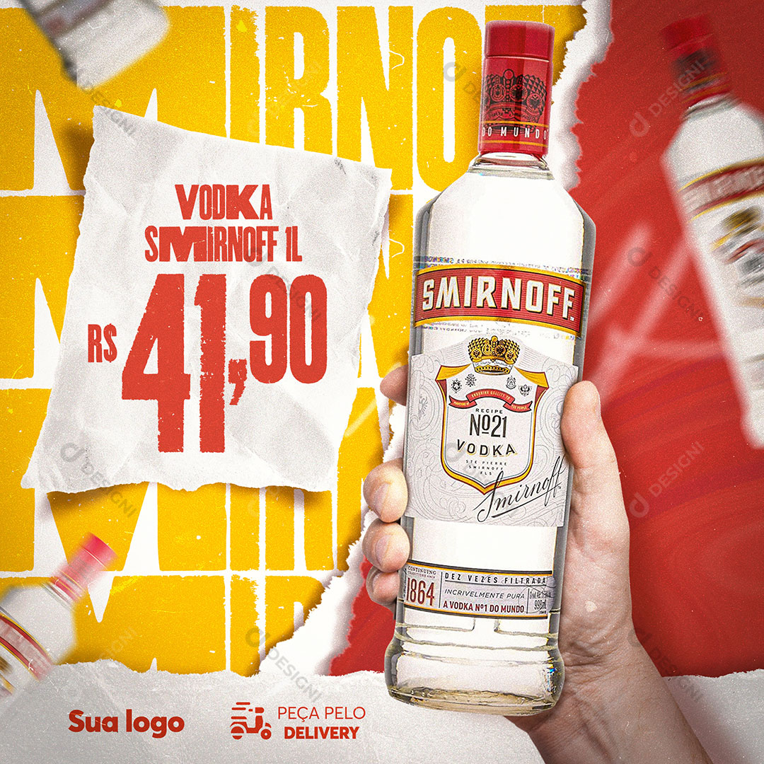 Vodka Smirnoff Social Media PSD Editável Bares Bebidas
