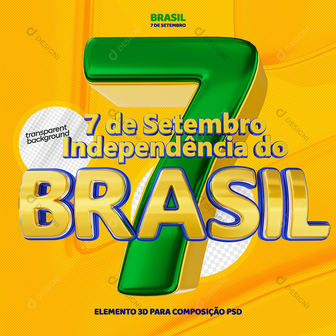 7 de Setembro Independência do Brasil Social Media PSD Editável