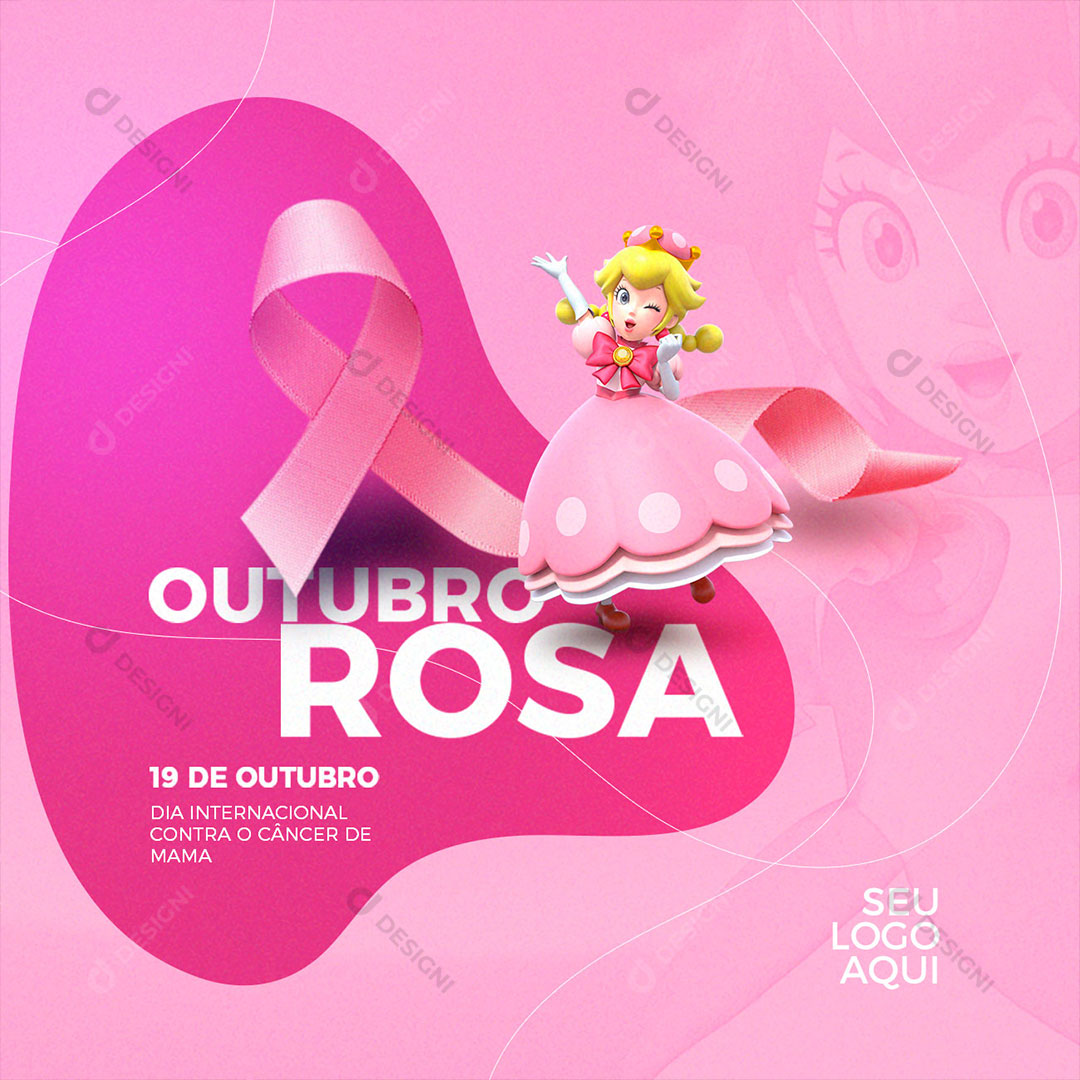 Post Feed Data Comemorativa Outubro Rosa Social Media PSD Editável