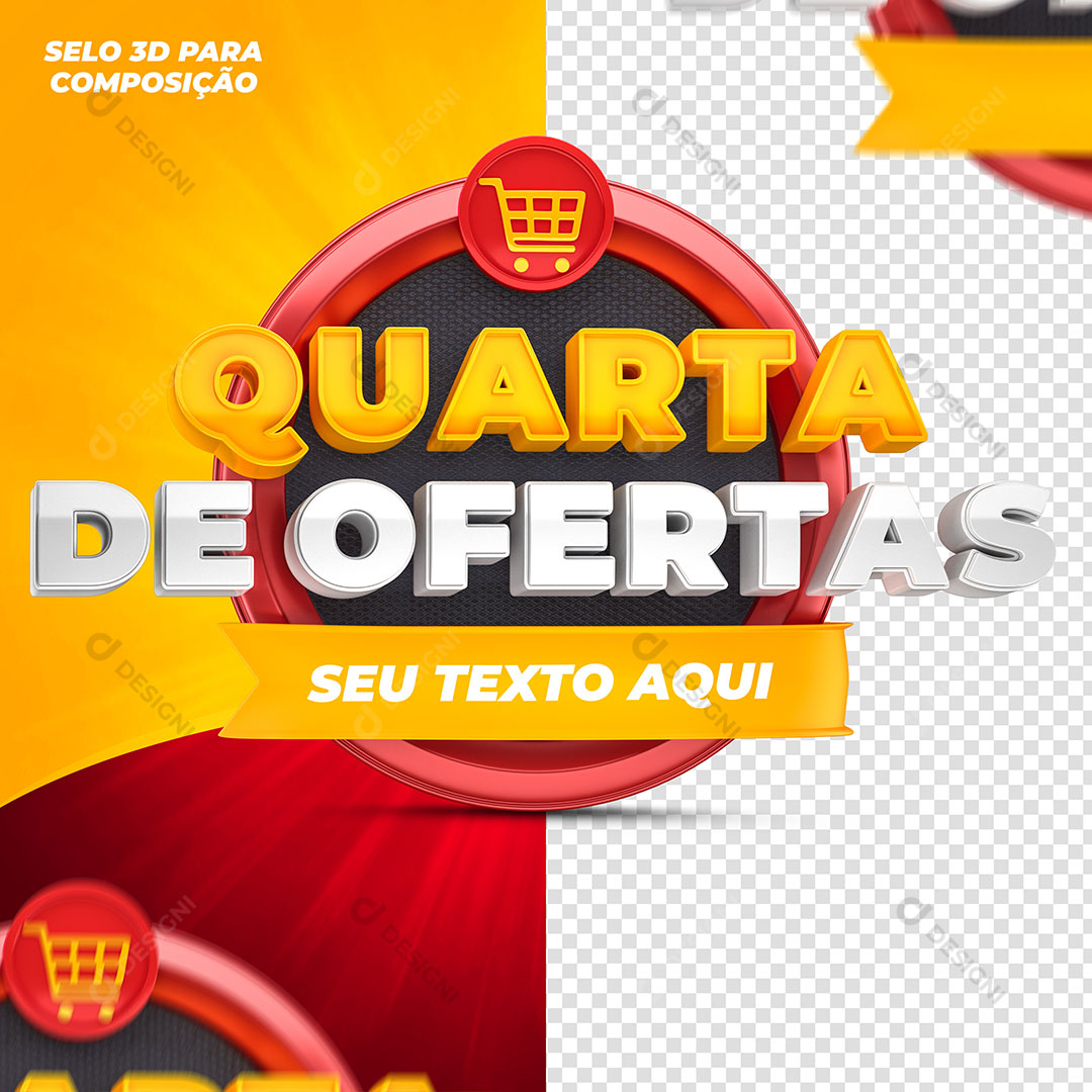 Quarta de Ofertas Selo 3D Para Composição PSD Editável