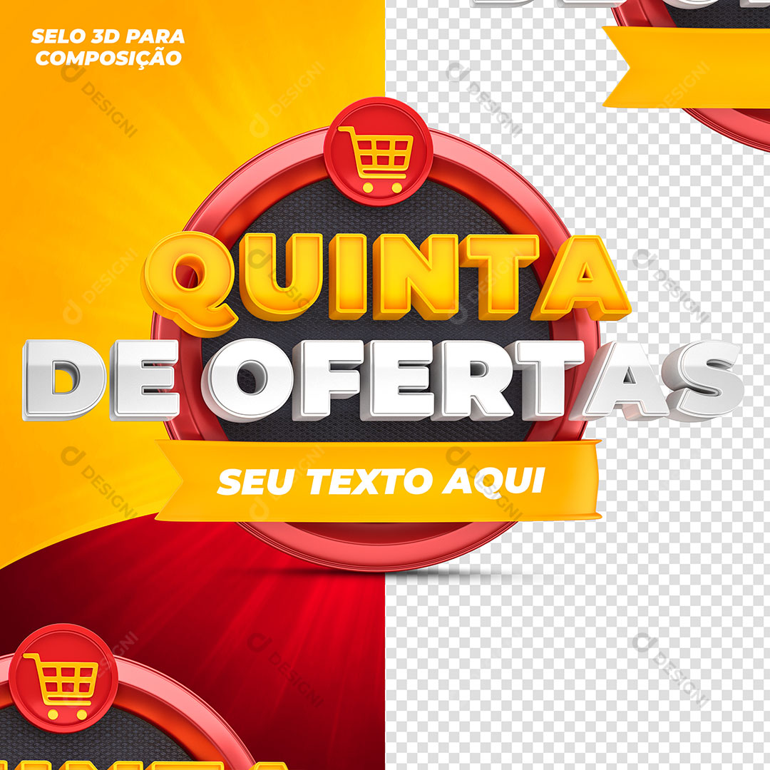 Quinta de Ofertas Selo 3D Para Composição PSD Editável