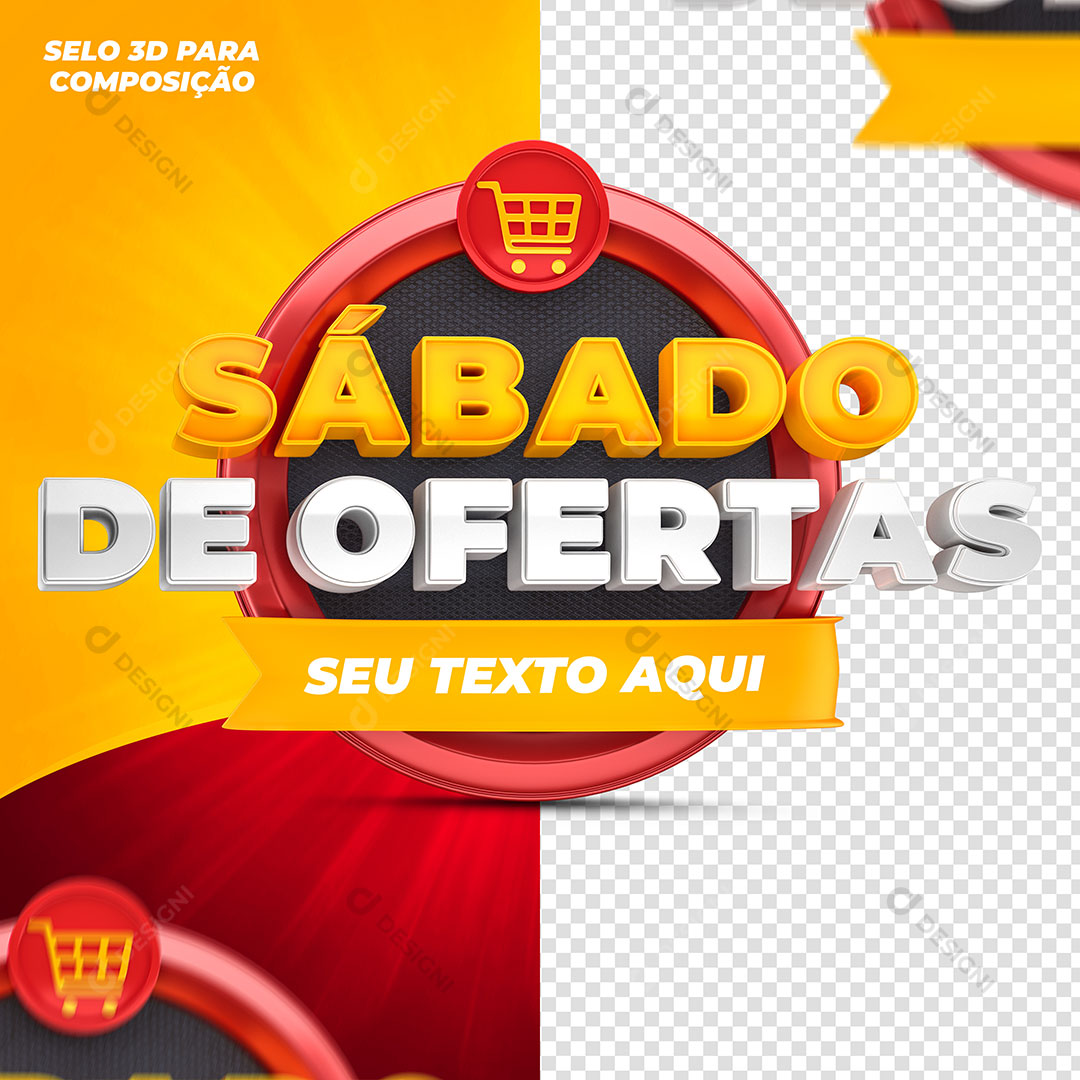 Sábado de Ofertas Selo 3D Para Composição PSD Editável