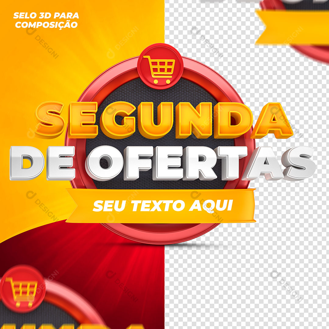 Segunda de Ofertas Selo 3D Para Composição PSD Editável