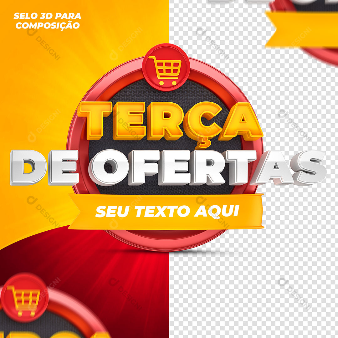 Terça de Ofertas Selo 3D Para Composição PSD Editável