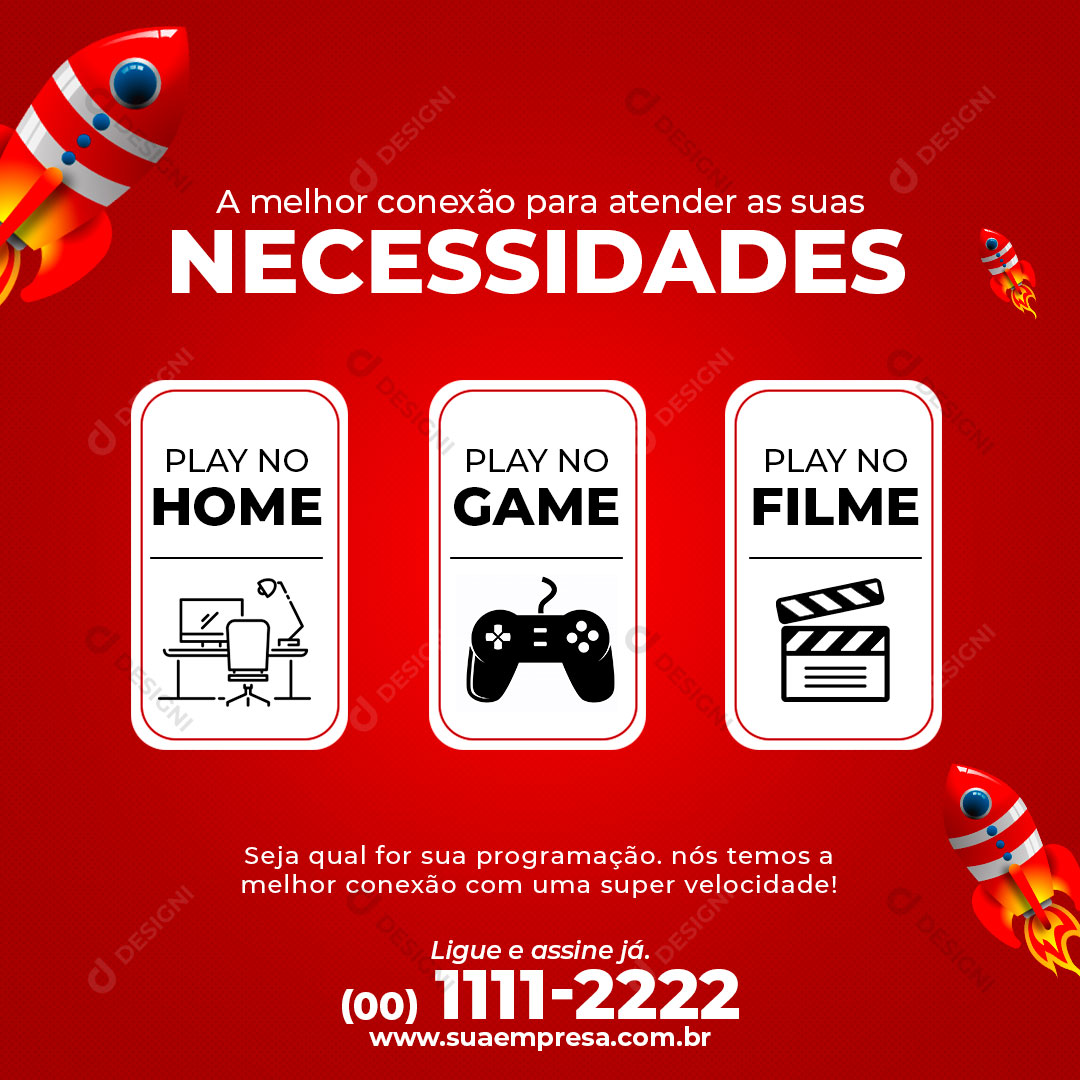 Post Feed Internet A Melhor Conexão Social Media PSD Editável