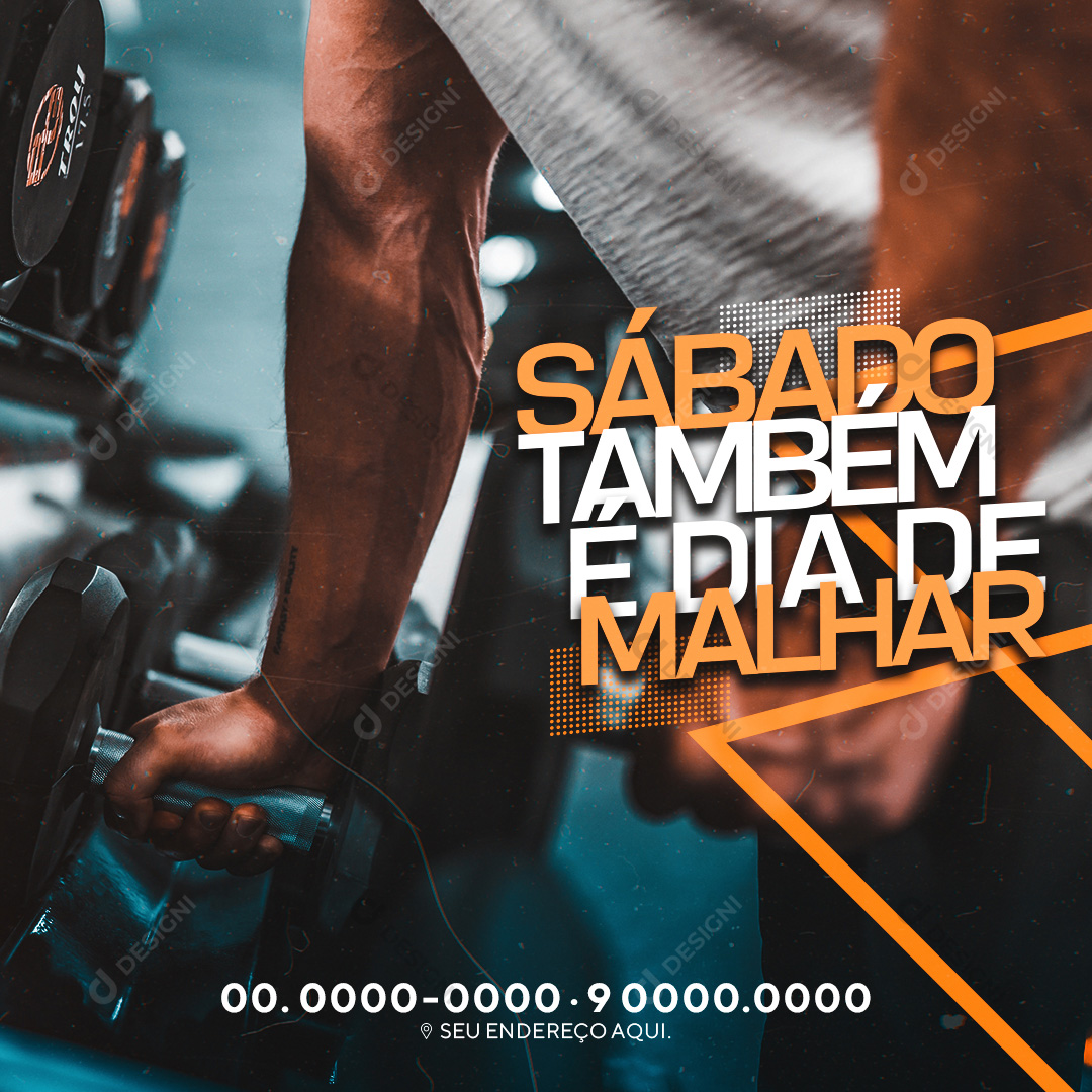 Academia Fitness Saturday Is Also Workout Day Social Media Editable PSD