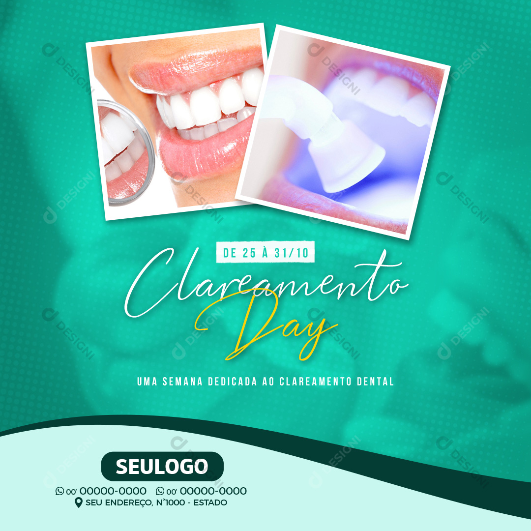 Clareamento Day Odontologia Social Media PSD Editável