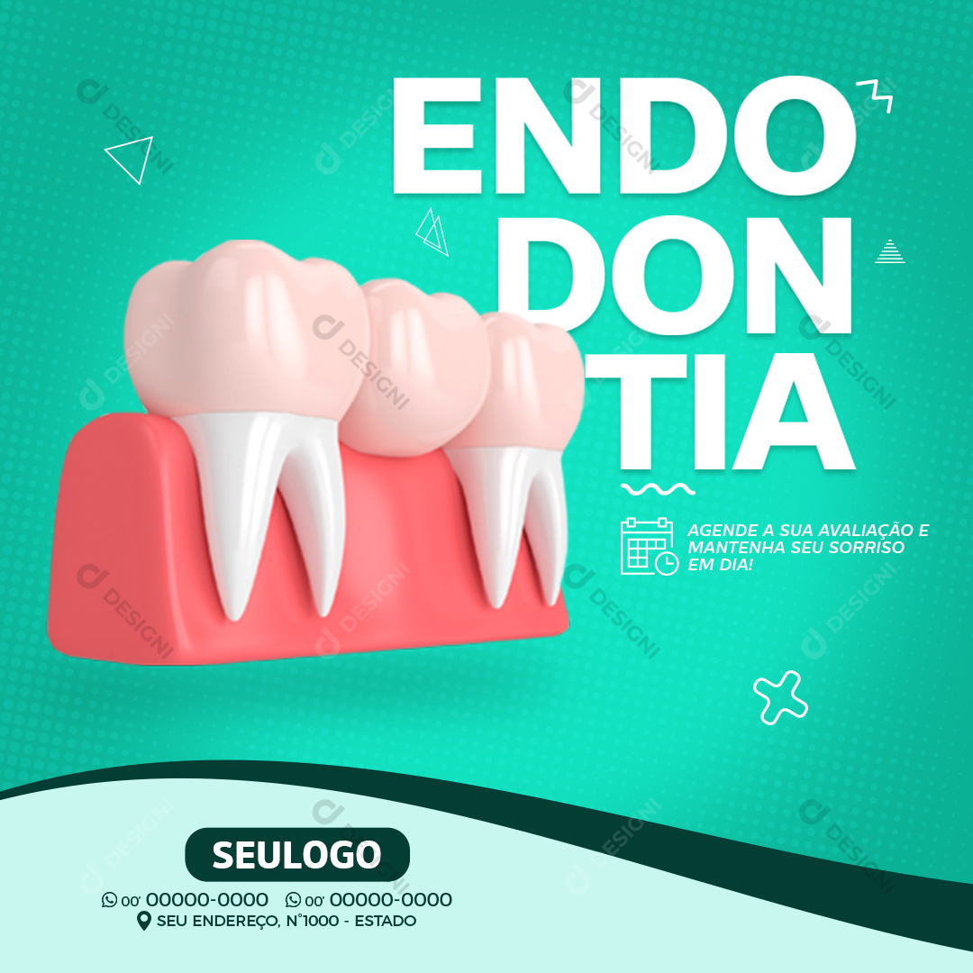 Dentista Endodontia Social Media PSD Editável Sorriso