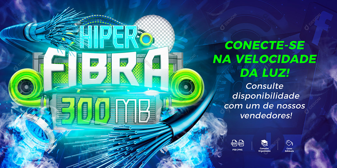 Banner Hiper Fibra 300 MB Media PSD Editável