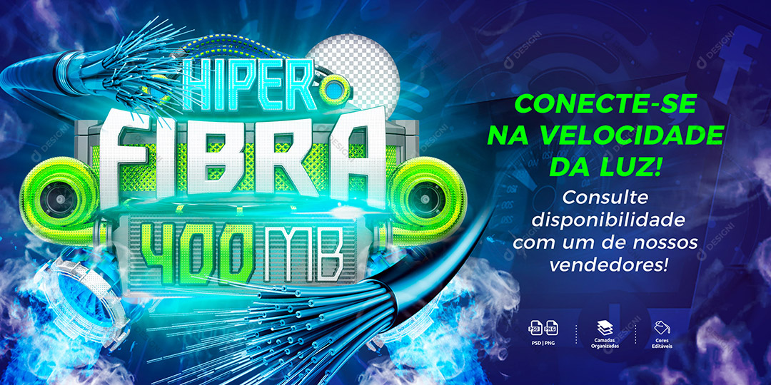 Banner Hiper Fibra 400 MB Media PSD Editável