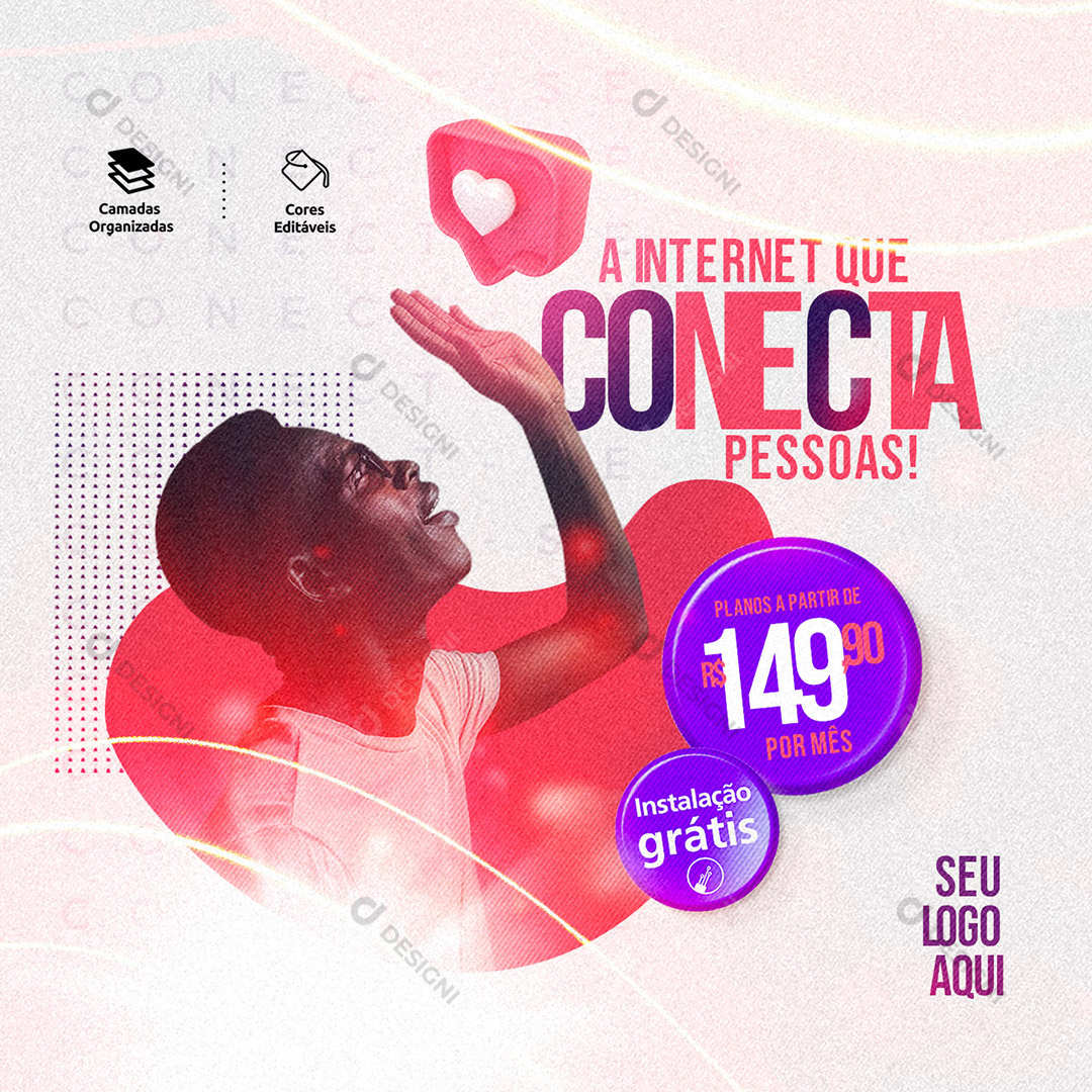 A Internet Que Conecta As Pessoas Media PSD Editável