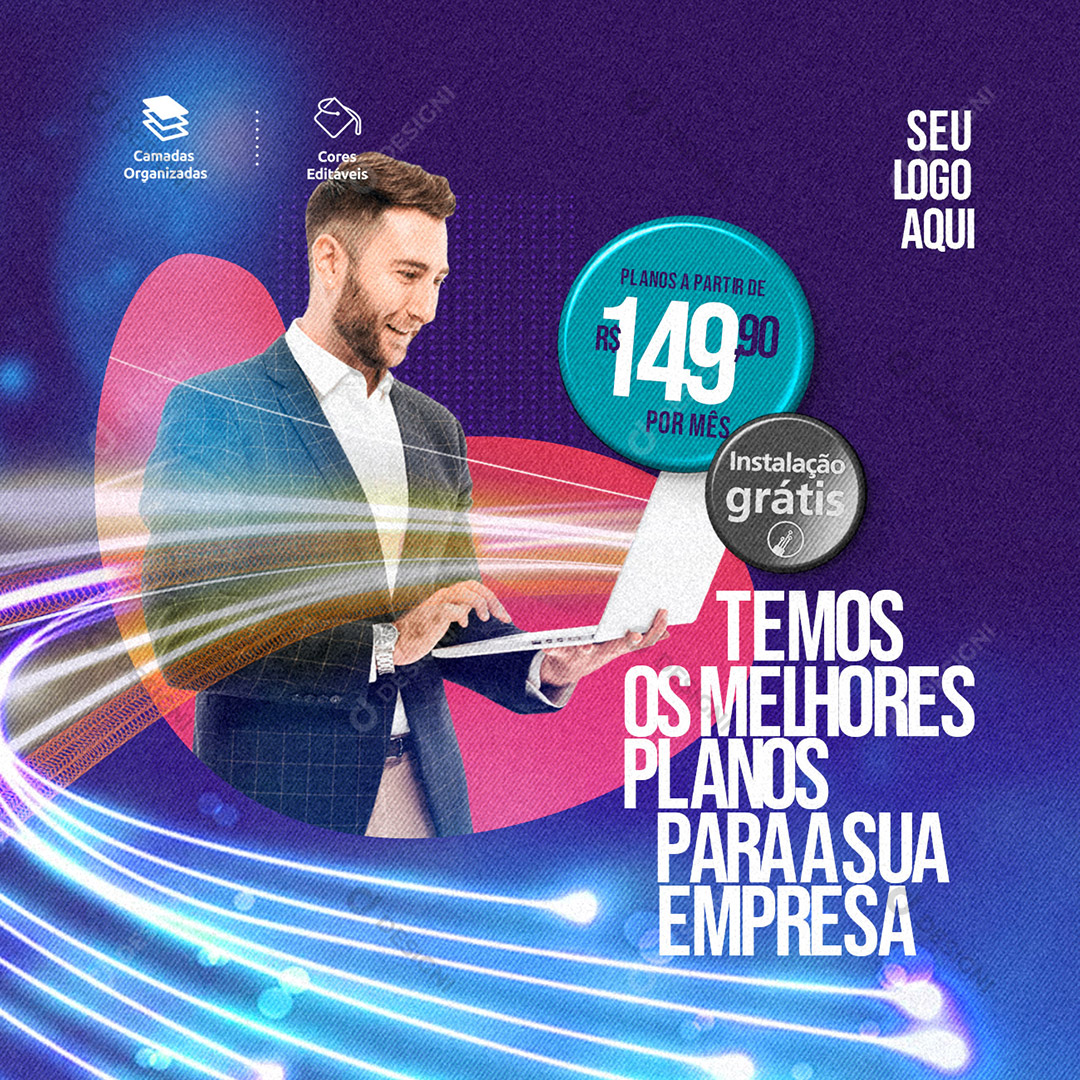 Temos Os Melhores Planos Para Sua Empresa Media PSD Editável
