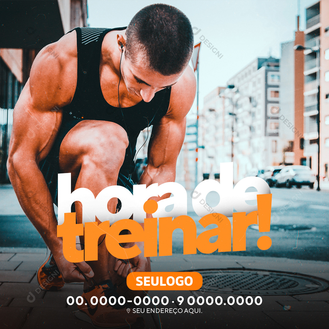 Academia Hora de Treinar Social Media PSD Editável