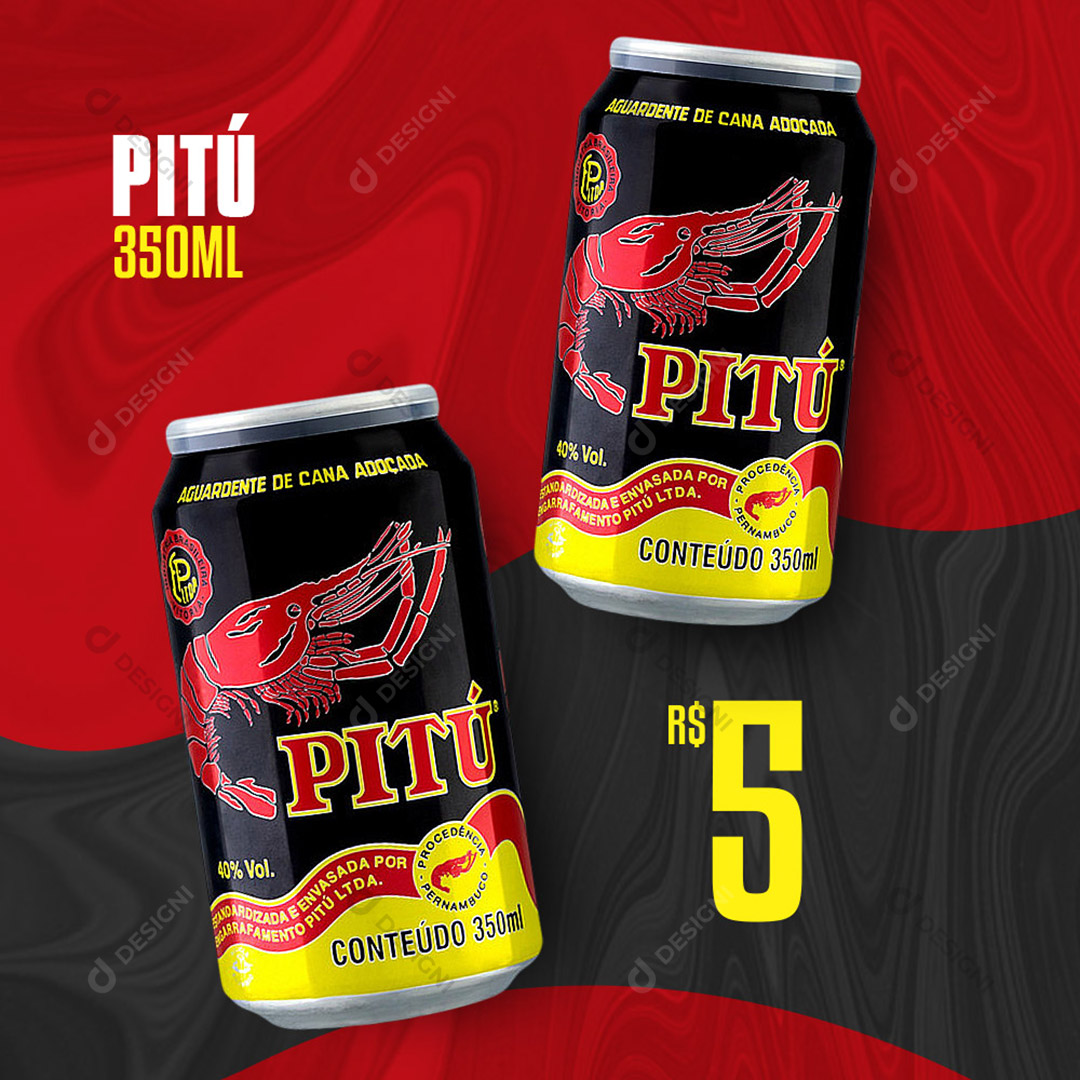 Promoção Pitú 350ML Social Media PSD Editável
