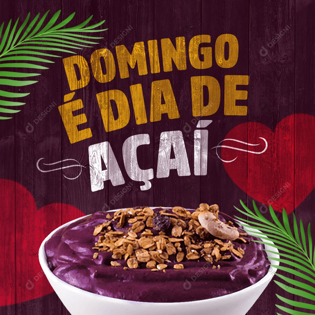 Domingo é Dia De Açaí Social Media PSD Editável