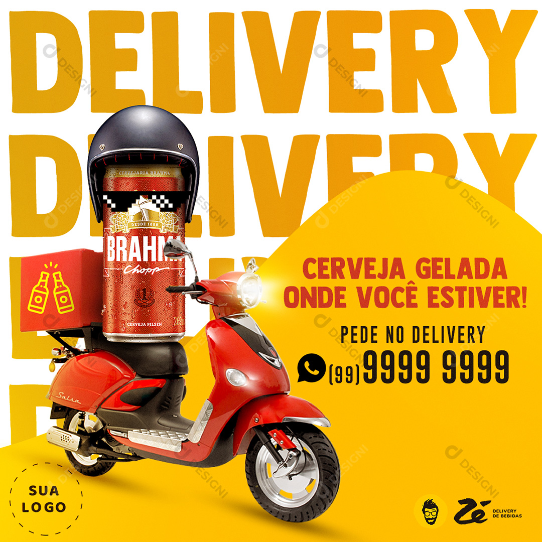 Delivery de Bebidas Social Media PSD Editável