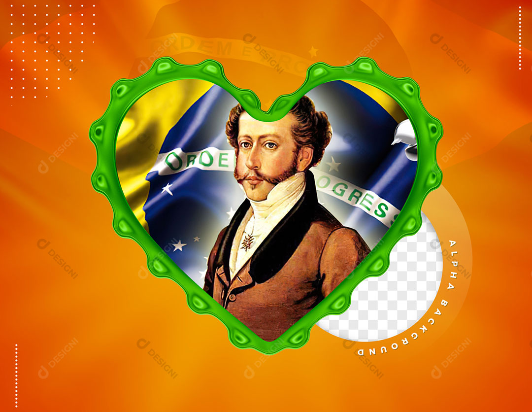 Coração Com Bordas Verdes Elemento 3D Para Composição PSD Editável