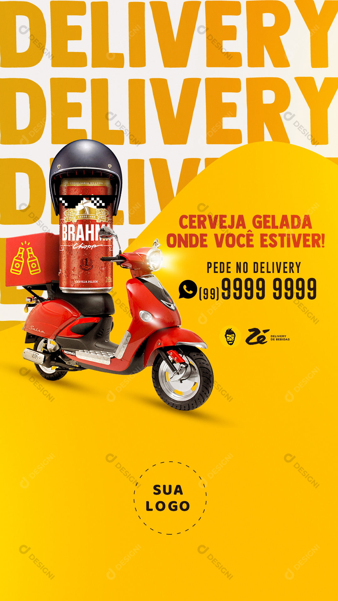 Delivery de Bebidas Cerveja Stories Social Media PSD Editável