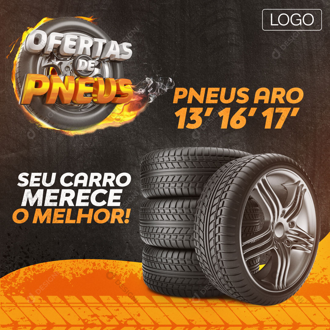 Post Borracharia Ofertas de Pneus Social Media PSD Editável