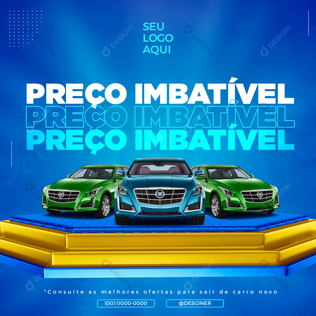 Preço Imbatível Carros Automóveis Social Media PSD Editável