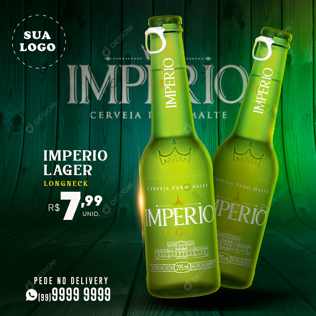 Cerveja Imperio Lager Puro Malte Social Media PSD Editável
