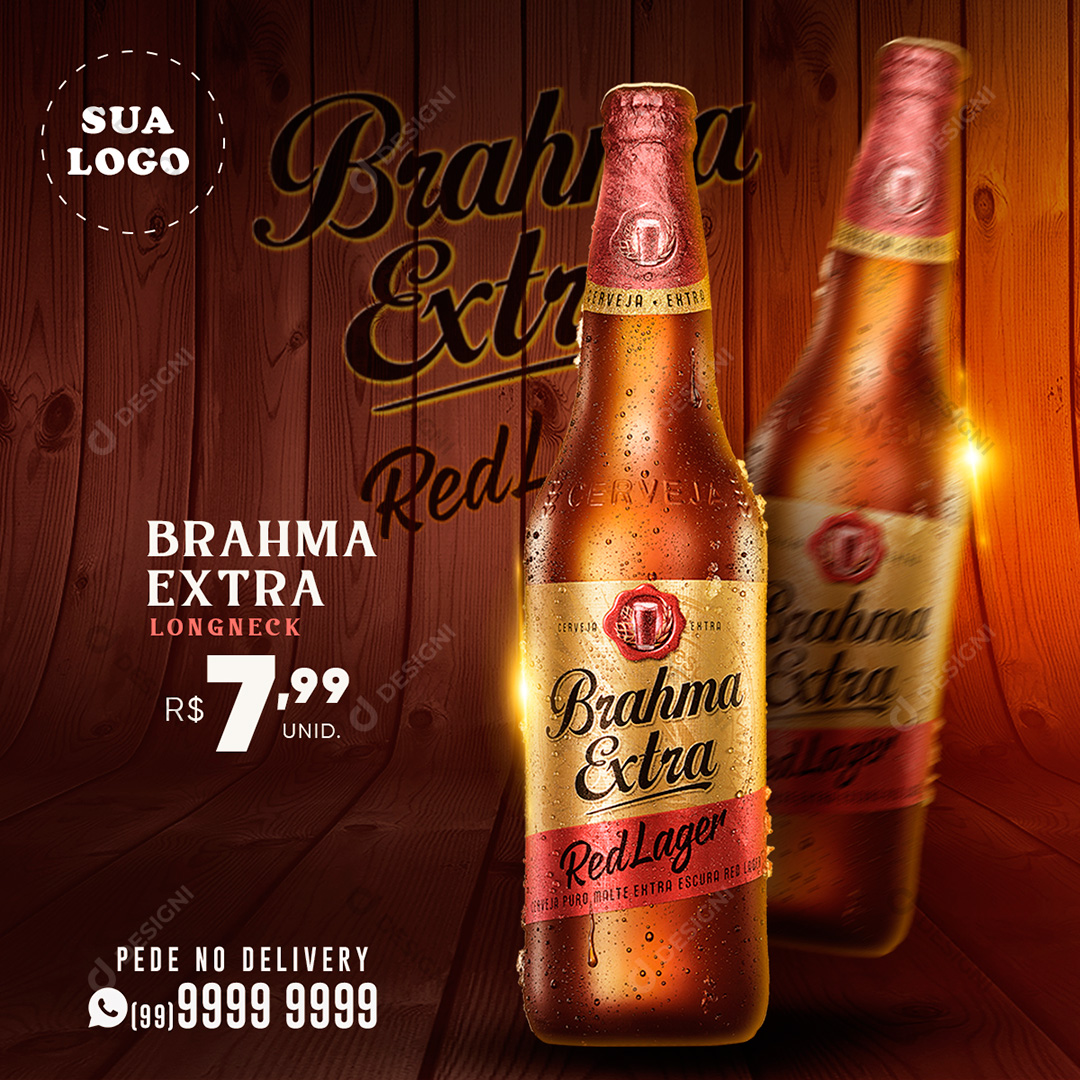 Brahma Extra Longneck Social Media PSD Editável Bares
