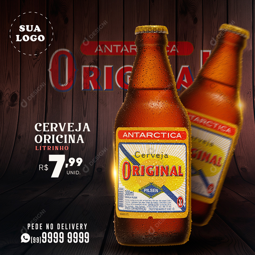 Litrinho Cerveja Original Social Media PSD Editável